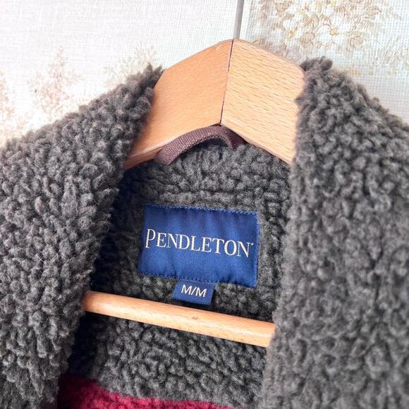 NWOT Pendleton Sherpa Lined Canvas Chore Coat | Brown Workwear Jacket | Medium - Picture 3 of 11